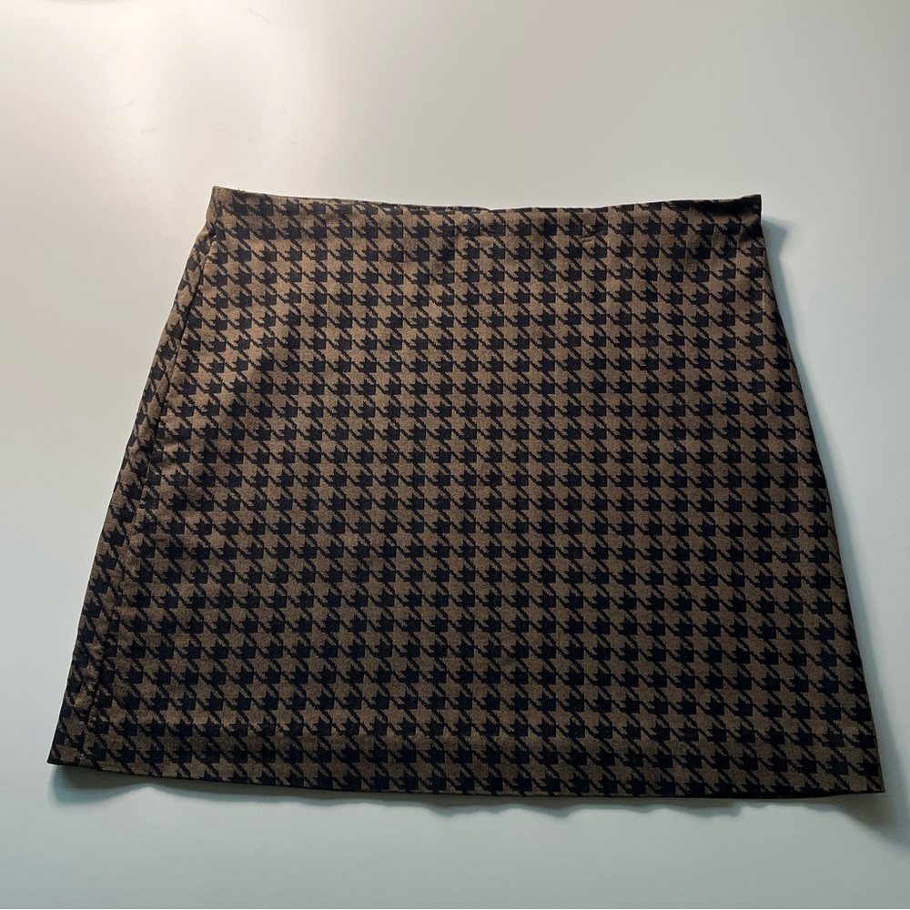 Vintage 90s Houndstooth A-Line Mini Skirt